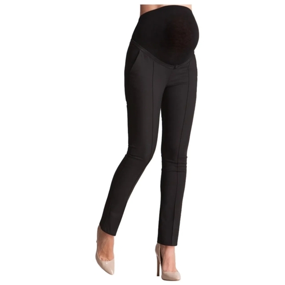 Seraphine | Elegant Black Maternity Skinny Pants 2 - Picture 11 of 11